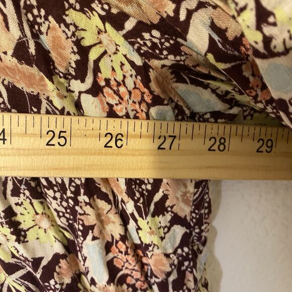 AVA & VIV Top Size 3X Multicolor Floral V Neck 100% Rayon 3/4 Sleeve Blouse - Picture 7 of 8